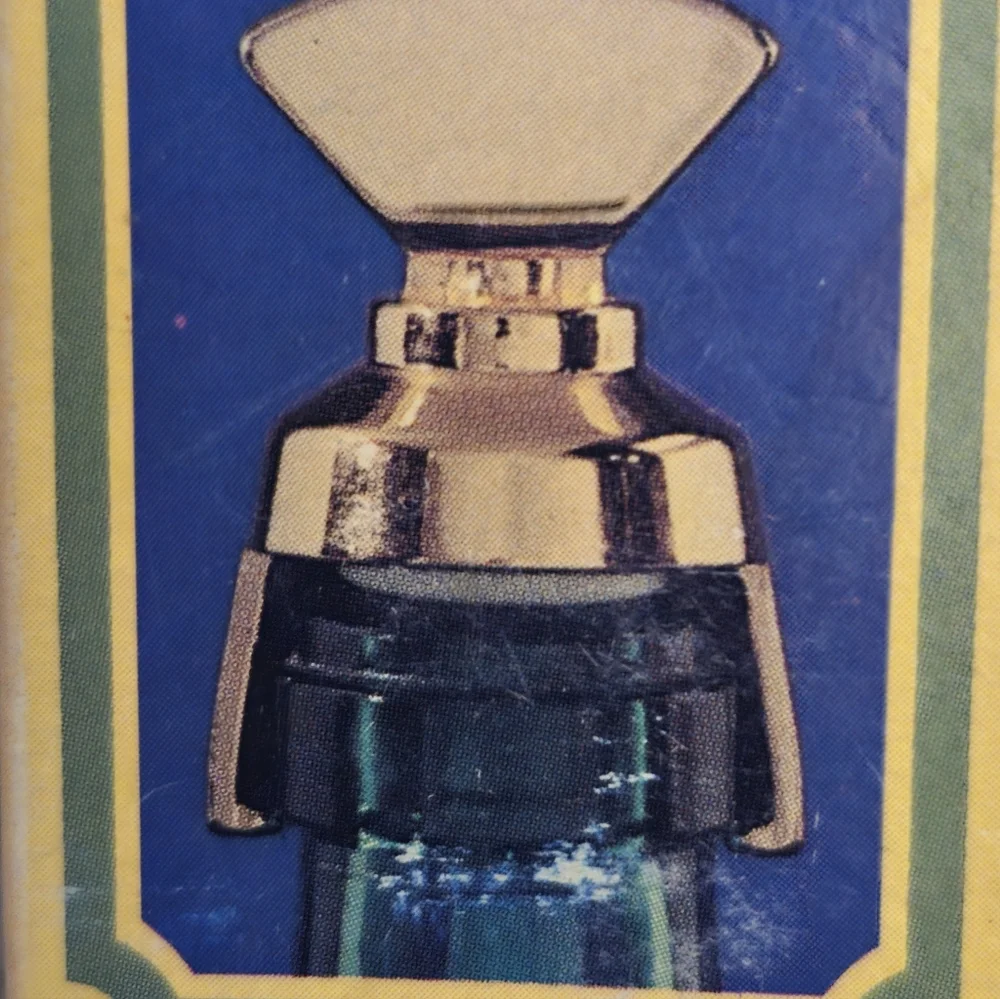 Vintage 24 Carat Gold Plate Champagne Wine Bottle Stopper In Original Box New